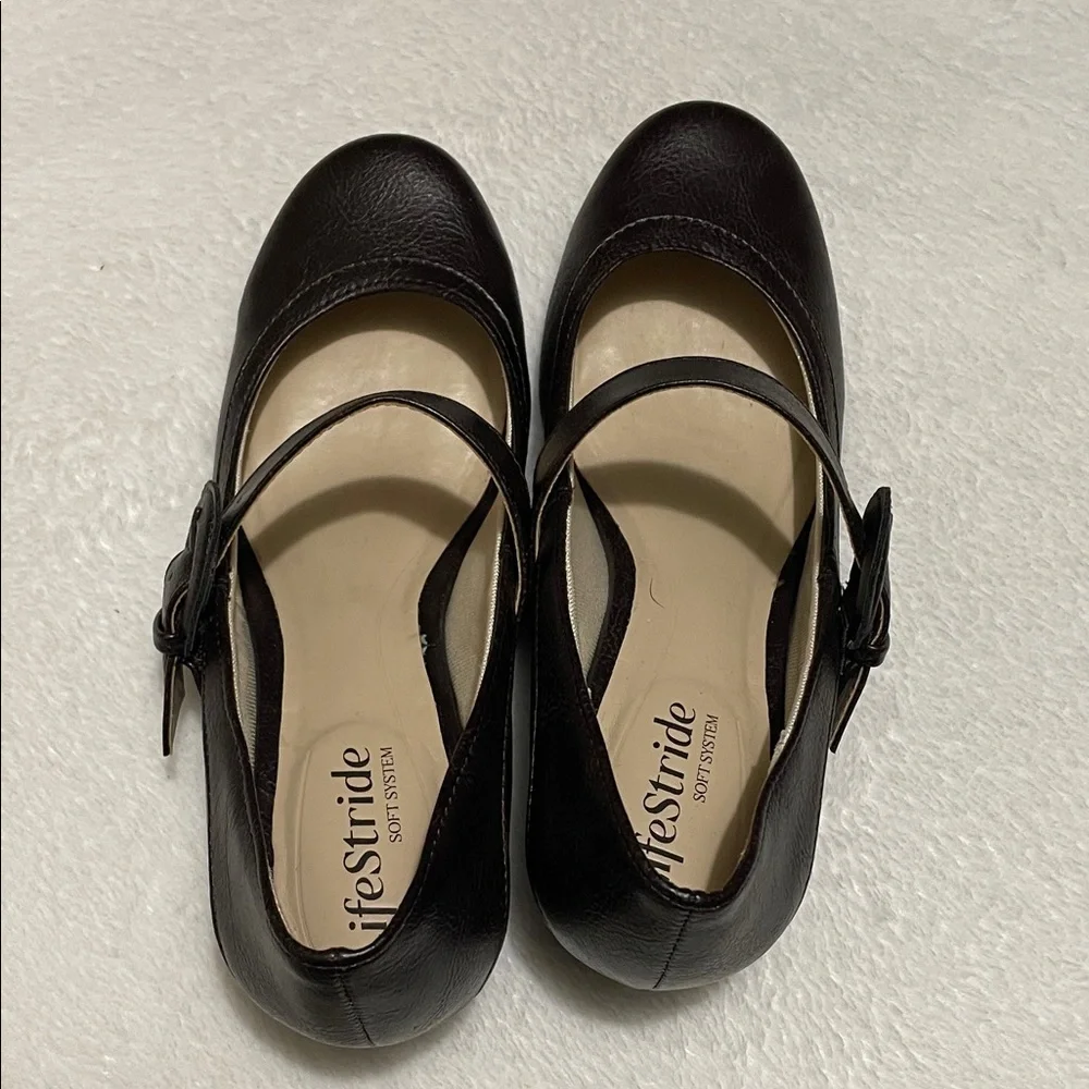 LifeStride Brown Mary Jane Heels Low Heel Pump Sz 5.5M - Picture 5 of 11